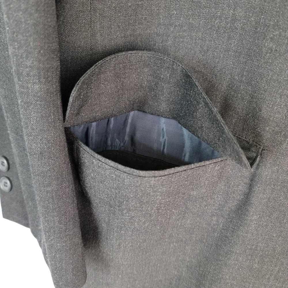 Brooks Brothers Golden Fleece Men's Gray Wool Blazer Jacket USA Size 44L Long